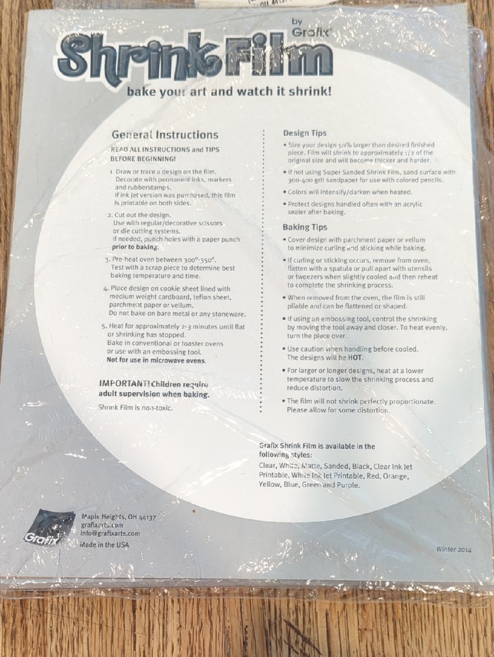 Grafix Shrink Film Clear Craft Sheets